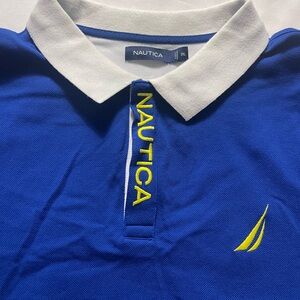 Nautica Royal Blue Polo with White Collar